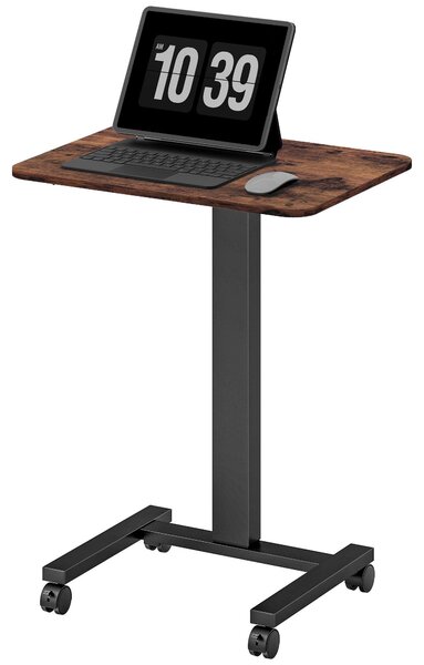 Počítačový stôl Vinsetto s nastaviteľnou výškou, stôl na notebook pre prácu v stoji aj v sede s kolieskami