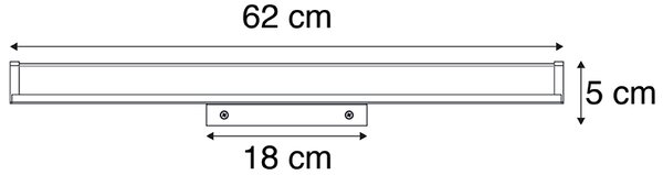 Moderná nástenná lampa do kúpeľne oceľ 62 cm IP44 - Cascada