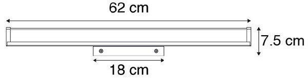 Moderné nástenné svietidlo do kúpeľne čierne 62 cm IP44 - Cascada