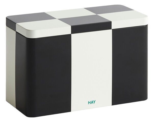 Plechová dóza Tin, Medium, Black / Off-white – HAY