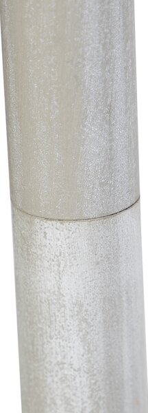 Rustikálna stojaca lampa sivá s bielym skladaným tienidlom - Classico
