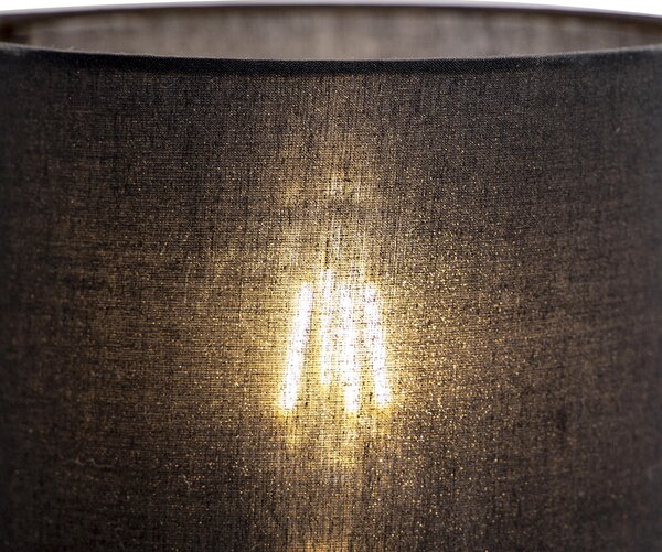 Moderná nástenná lampa čierna s bavlneným tienidlom - Stacca