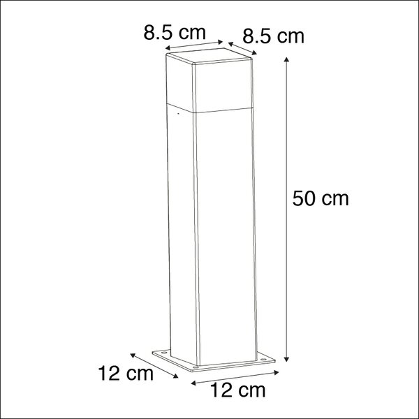 Vonkajšia lampa 50 cm antracit s hrotom do zeme a káblovou objímkou - Denmark