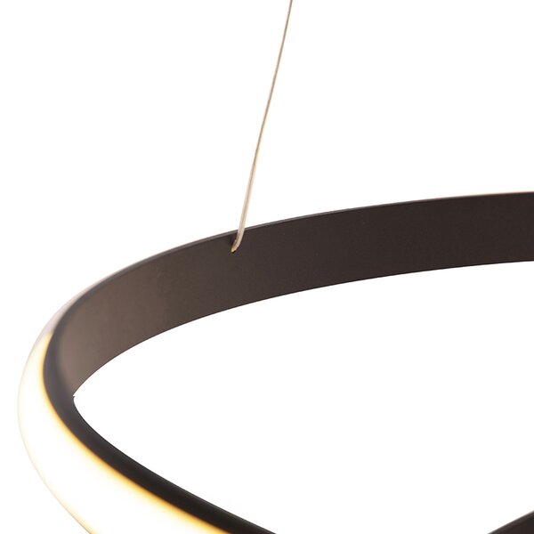 Moderné závesné svietidlo čierne 74 cm vrátane LED - Rowan