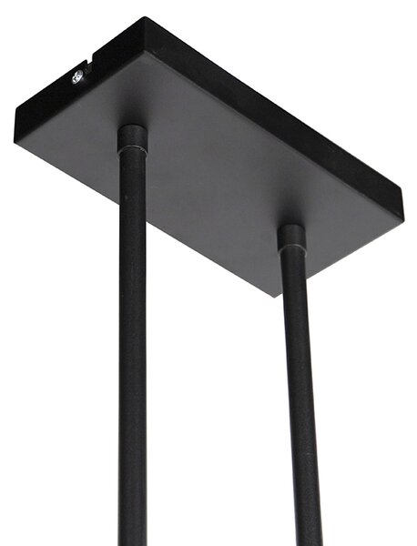 Závesné svietidlo s čiernymi a zlatými tienidlami z bavlny 32 cm - Combi 3 Deluxe