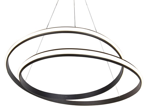 Moderné závesné svietidlo čierne 74 cm vrátane LED - Rowan