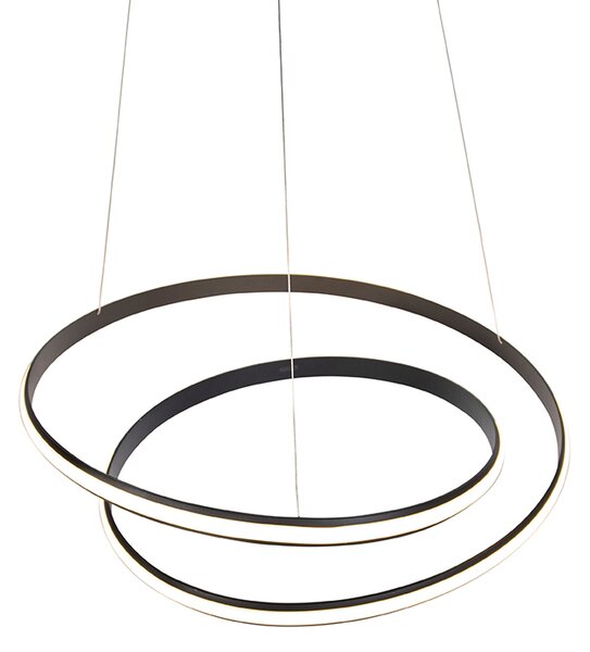 Moderné závesné svietidlo čierne 74 cm vrátane LED - Rowan