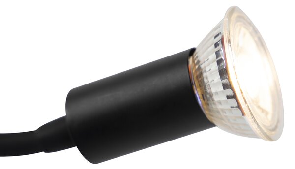 Moderná flexibilná nástenná lampa USB čierna - Zeno