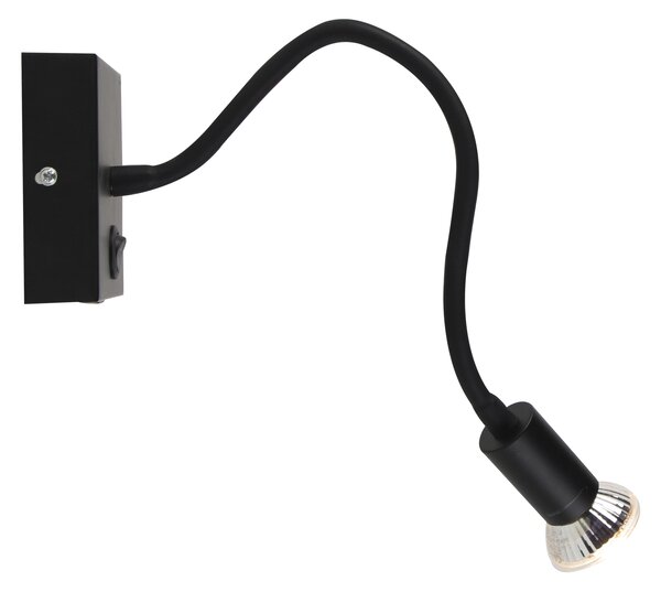 Moderná flexibilná nástenná lampa USB čierna - Zeno