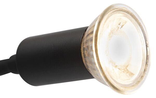 Moderná nástenná lampa čierna s USB a štvorcovým čiernym tienidlom - Zeno