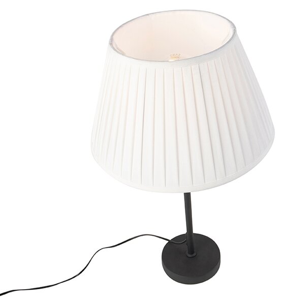 Stolná lampa čierna so skladaným tienidlom krémovým 35 cm nastaviteľná - Parte