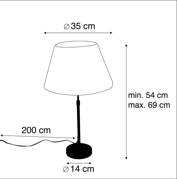 Stolná lampa zlatá/mosadzná so skladaným tienidlom krémovým 35 cm - Parte