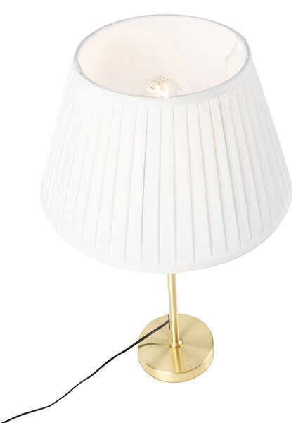Stolná lampa zlatá/mosadzná so skladaným tienidlom krémovým 35 cm - Parte