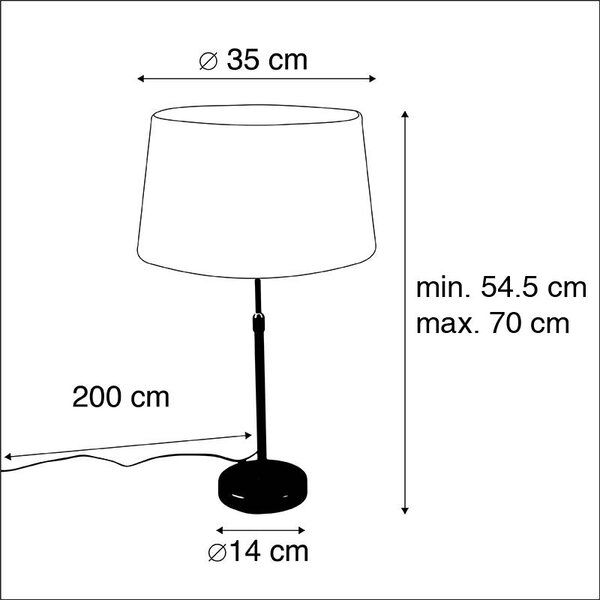Stolná lampa bronzová s tienidlom z ľanu taupe 35 cm - Parte
