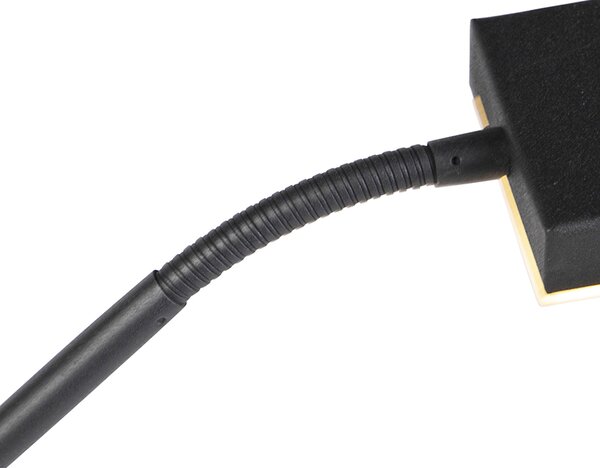 Moderná stojaca lampa čierna vrátane LED a stmievača s lampou na čítanie - Jazzy