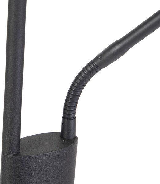 Moderná stojaca lampa čierna vrátane LED a stmievača s lampou na čítanie - Jazzy