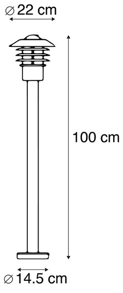 Moderné vonkajšie svietidlo čierne 100 cm IP44 - Prato
