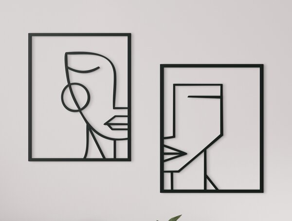 Drevko AKCIA - 2-dielny kubistický obraz Ženy (90,5 x 133 cm) Dub Jasný