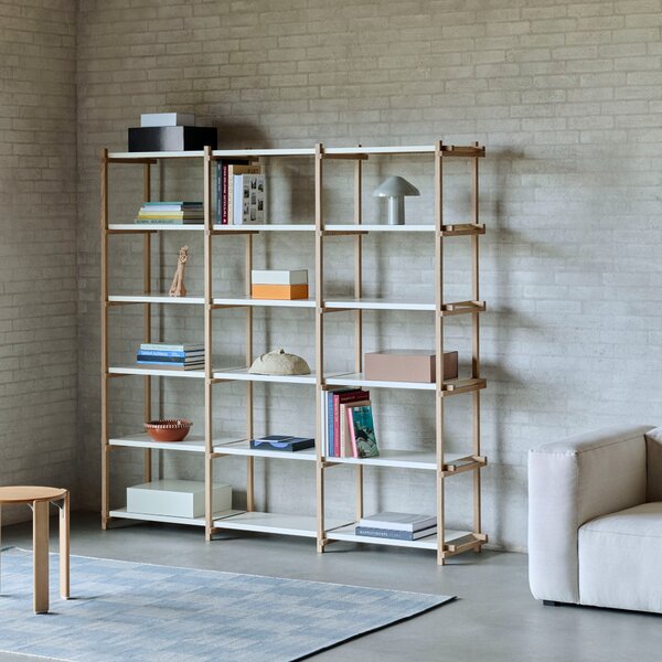 Policový systém Woody Column High, Oak / Almond White – HAY