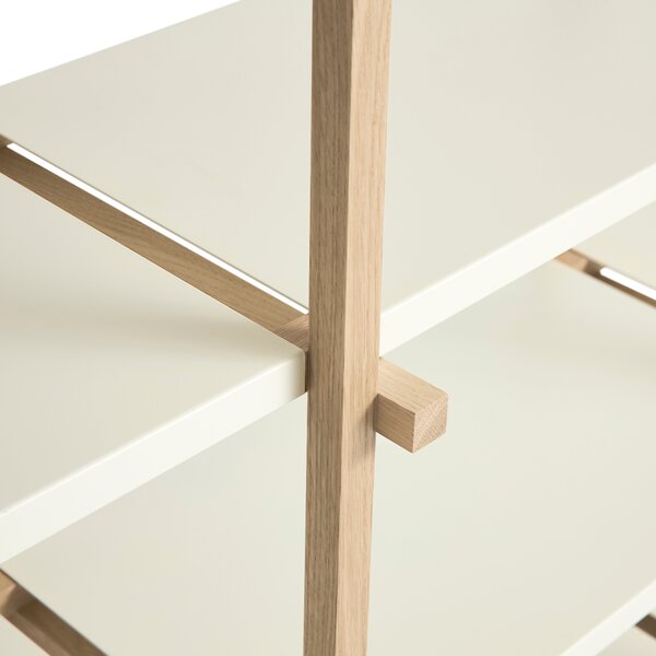 Policový systém Woody Column High, Oak / Almond White – HAY
