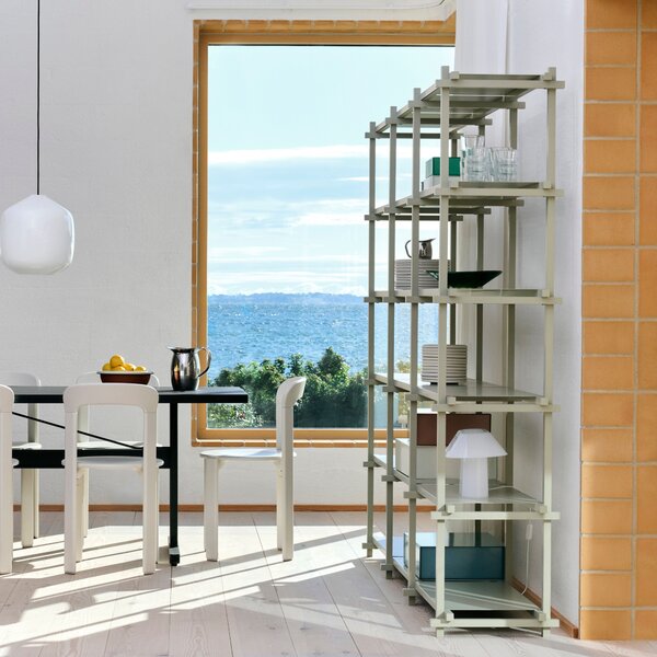 Policový systém Woody Column High, Oak / Almond White – HAY