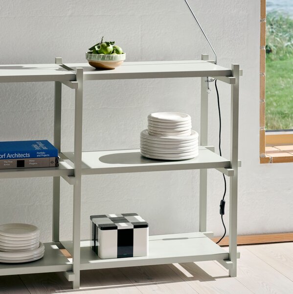 Policový systém Woody Column High, Oak / Almond White – HAY