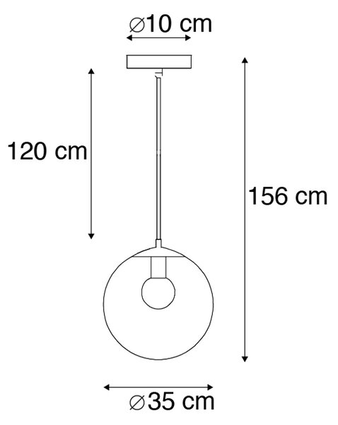 Inteligentné závesné svietidlo priehľadné 35 cm vrátane WiFi A60 - Pallon