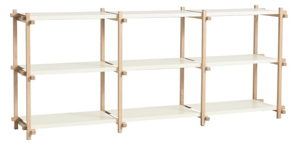 Policový systém Woody Low, Oak / Almond White – HAY