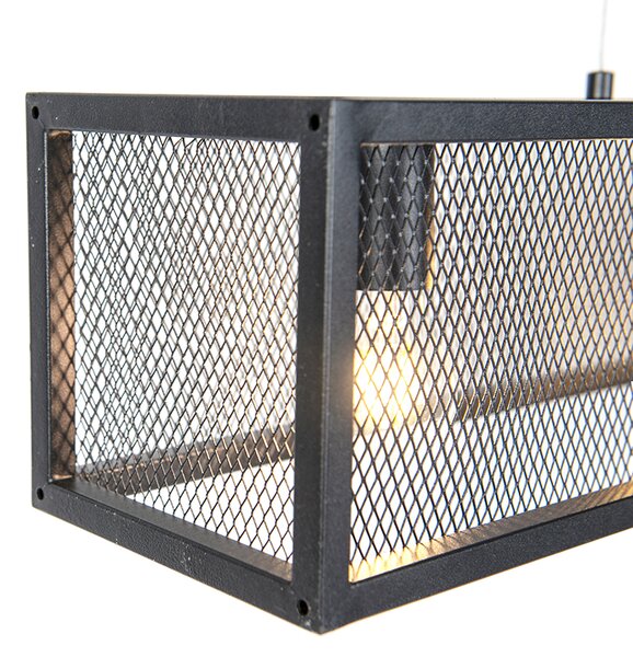 Inteligentné priemyselné závesné svietidlo čierne vrátane 4 WiFi A60 - Cage Wire