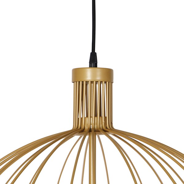 Dizajnové závesné svietidlo zlaté 60 cm - Wire Dos