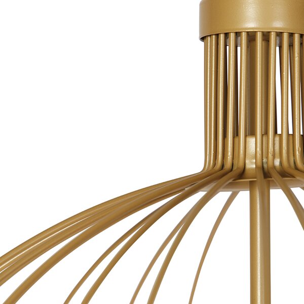 Dizajnové závesné svietidlo zlaté 60 cm - Wire Dos