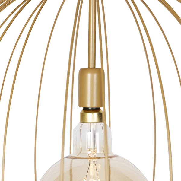 Dizajnové závesné svietidlo zlaté 60 cm - Wire Dos