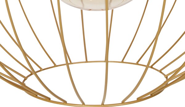 Dizajnové závesné svietidlo zlaté 60 cm - Wire Dos
