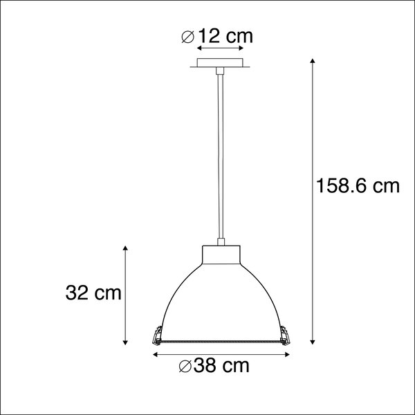Priemyselné závesné svietidlo hliníkové 38 cm stmievateľné - Anteros
