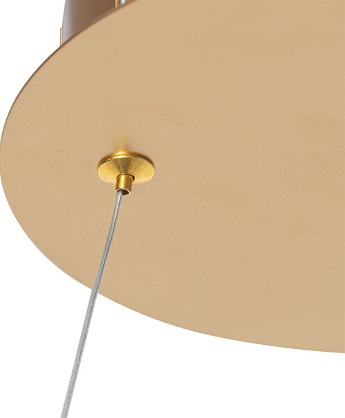 Dizajnové závesné svietidlo zlaté 60 cm vrátane LED 3-stupňové stmievateľné - Anello
