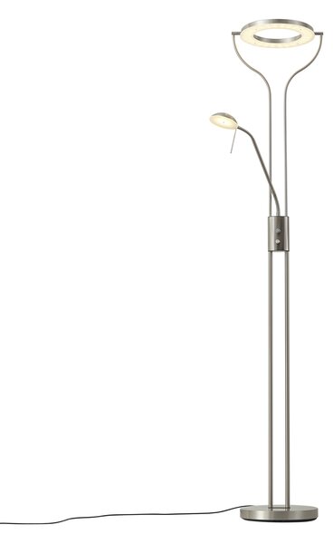 Moderná stojaca lampa oceľ s čítacím ramenom vrátane LED a stmievača - Divo
