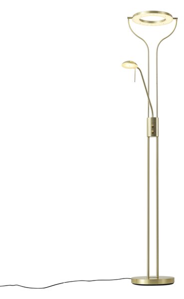 Moderná stojaca lampa zlatá s ramenom na čítanie vrátane LED a stmievača - Divo