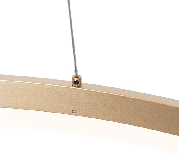 Dizajnové závesné svietidlo zlaté 80 cm vrátane LED 3-stupňový stmievač - Anello