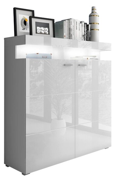 KOMODA ALEX LED BIELA VYSOKÝ LESK 123 cm
