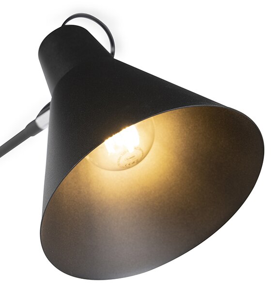 Dizajnová nástenná lampa čierna nastaviteľná - Luna