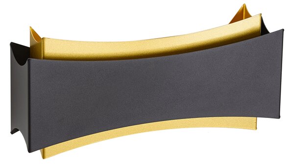 Moderná nástenná lampa čierna so zlatom - Plats