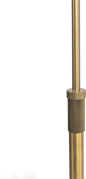Stojaca lampa bronzová s bielym tienidlom a nastaviteľným ramenom - Ladas Deluxe
