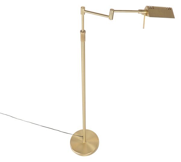 Stojaca lampa mosadz vrátane LED s dotykovým stmievačom - Notia