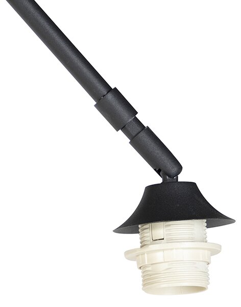 Moderná oblúková lampa čierna s mramorovým podstavcom - XXL