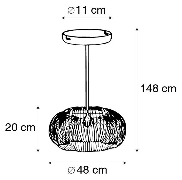 Priemyselné závesné svietidlo medené 49 cm - Finn