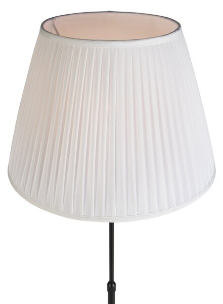 Stojaca lampa čierna so skladaným tienidlom krémová 45 cm nastaviteľná - Parte