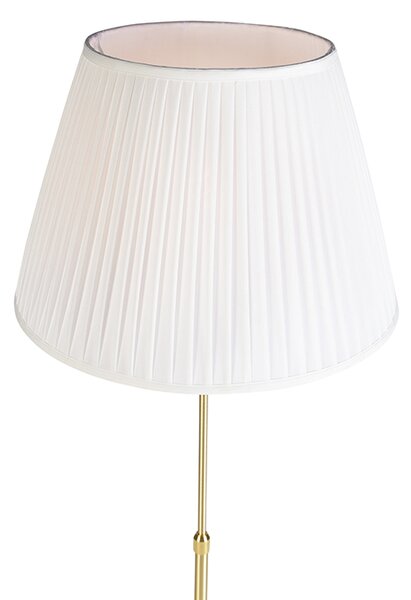 Stojaca lampa zlatá/mosadzná so skladaným tienidlom krémovým 45 cm - Parte