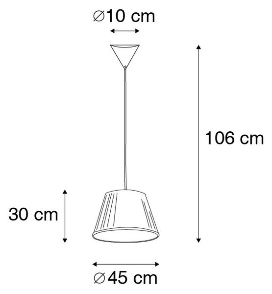 Retro závesné svietidlo krémové 45 cm - Plisse