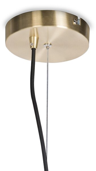 Moderné závesné svietidlo mosadz s dymovým sklom 50 cm - Ball