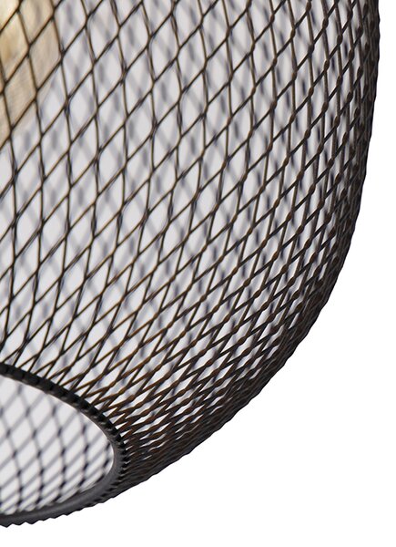 Moderné stropné svietidlo čierne 30 cm - Mesh Ball